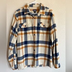 Patagonia Men's Checkered Shirt Jacket - Blue and Brown